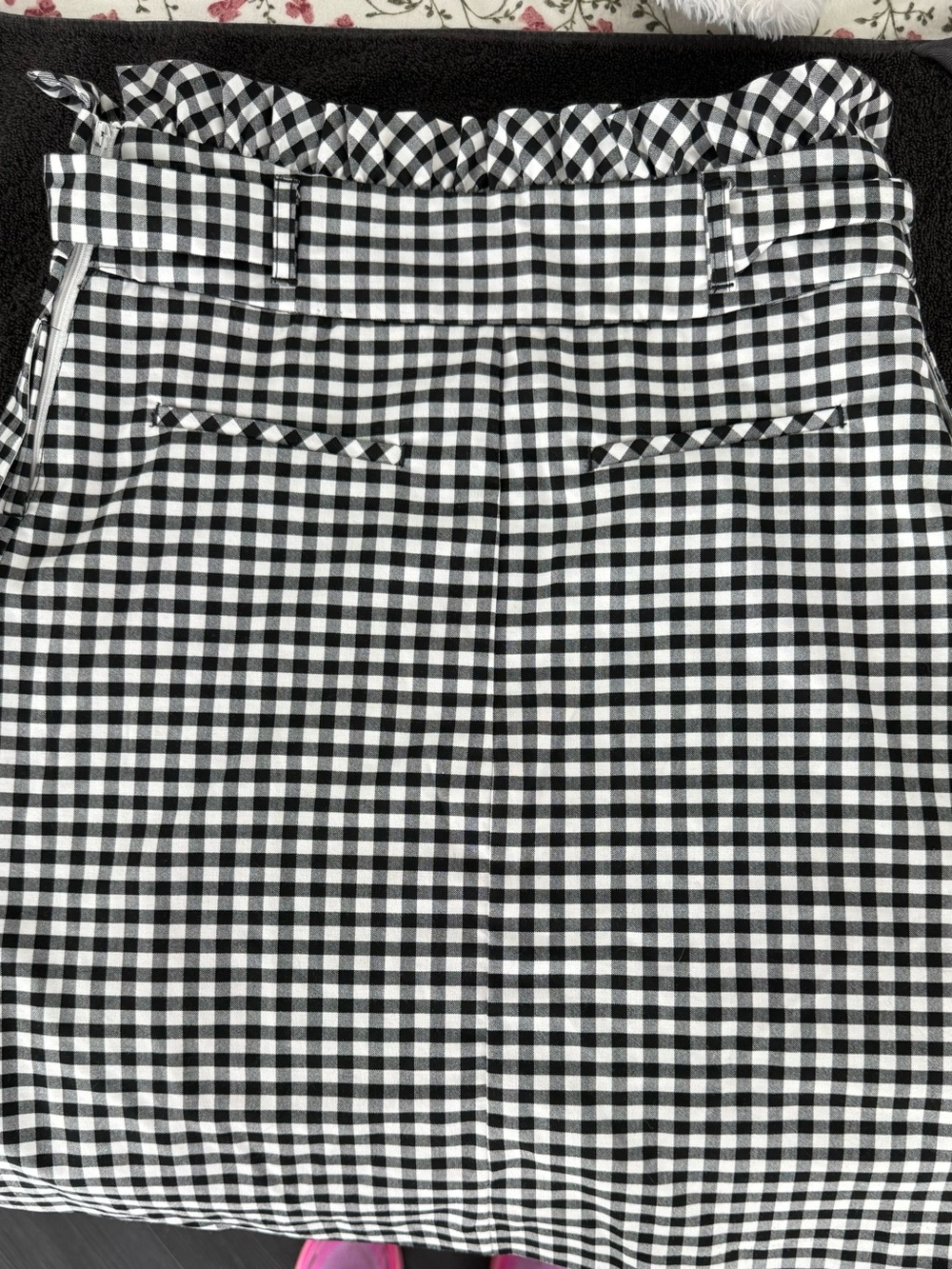 Black & White Gingham Paperbag Waist Skirt